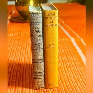 Antiquarian Cloth Hardcover Two Book Set/Collectible/ Bookstack/Book Table Decor